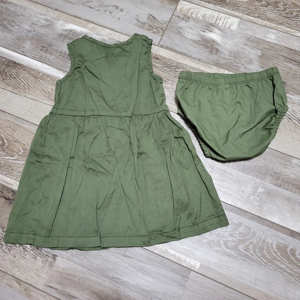 Baby Carter's 2 Piece Green Sleeveless Dress Size 12M